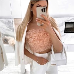 Zara tulle crop top
